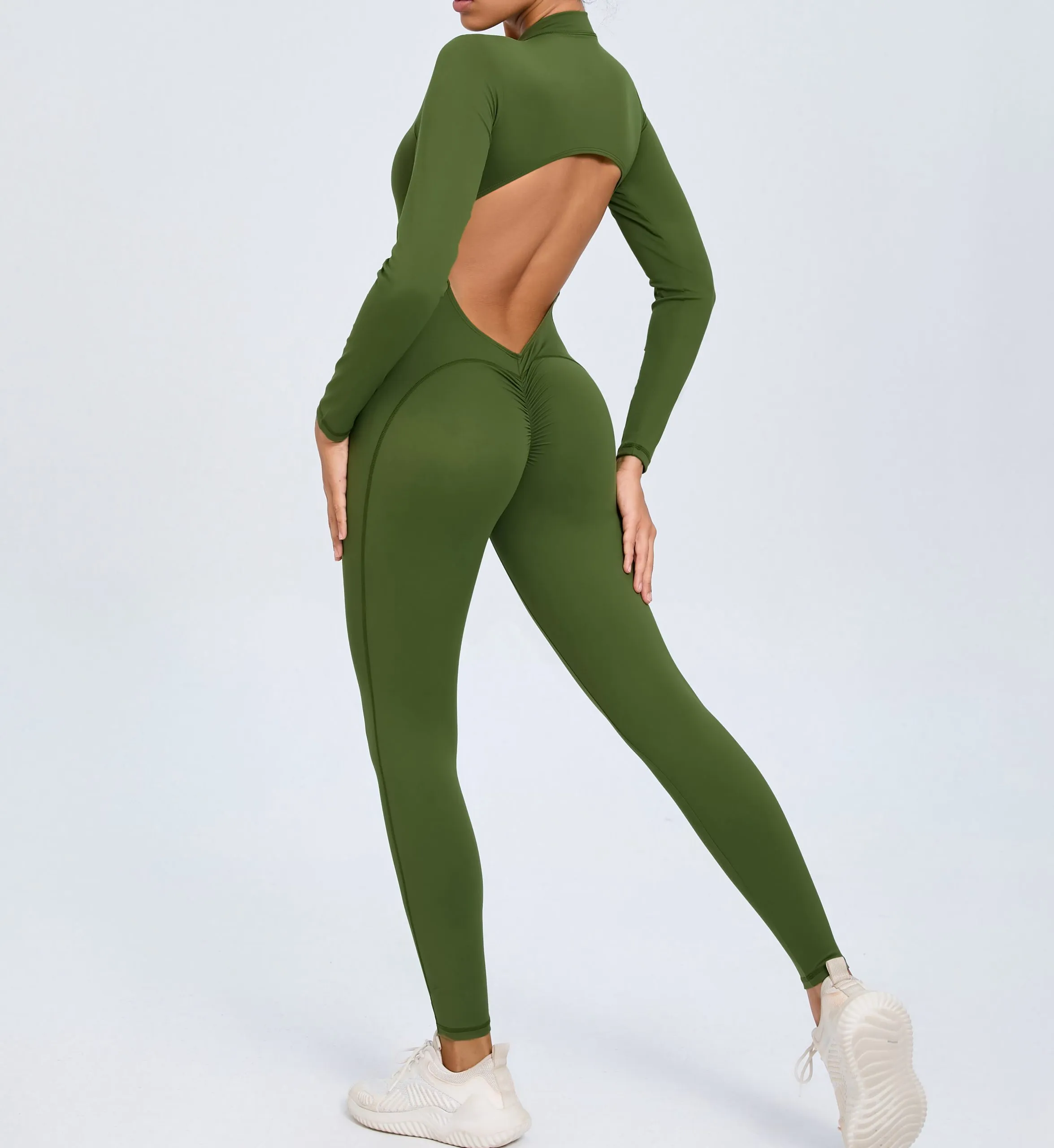 Jumpsuit with Open Back Zipper Front - Image 3