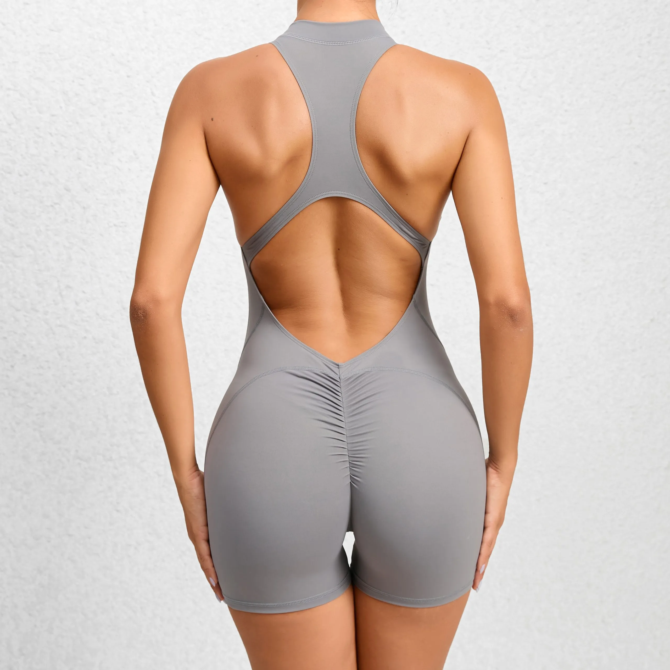 One Piece Backless Jumpsuit Shorts - Image 6
