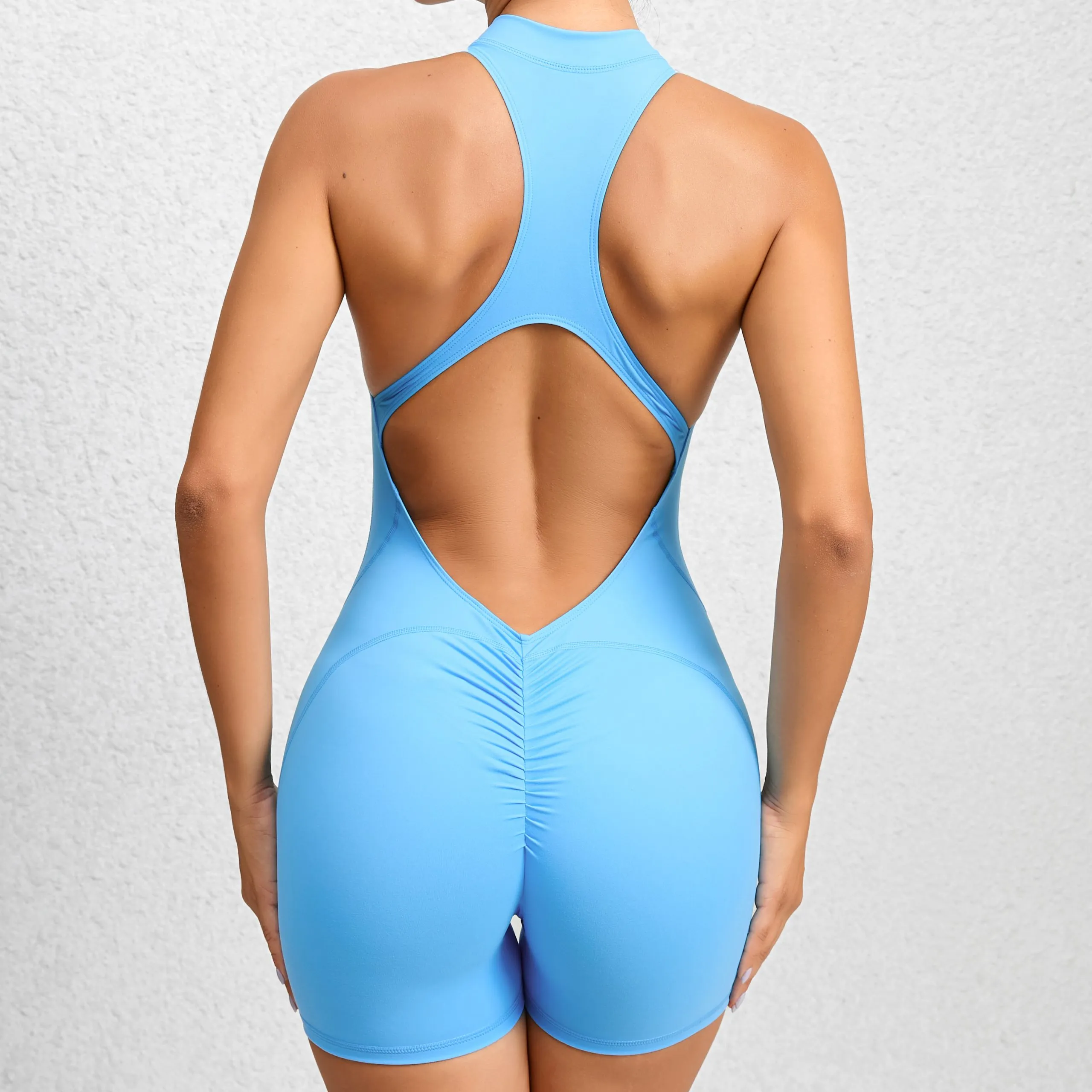 One Piece Backless Jumpsuit Shorts - Image 5