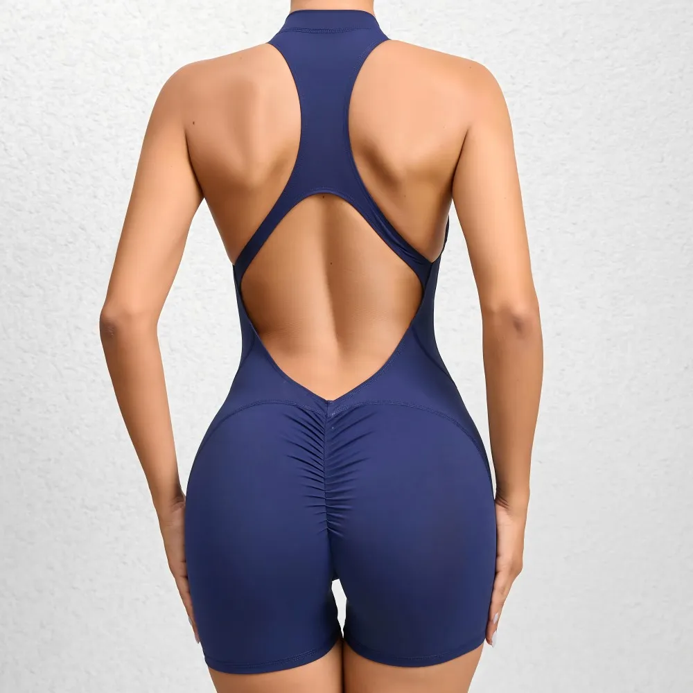 One Piece Backless Jumpsuit Shorts - Image 4