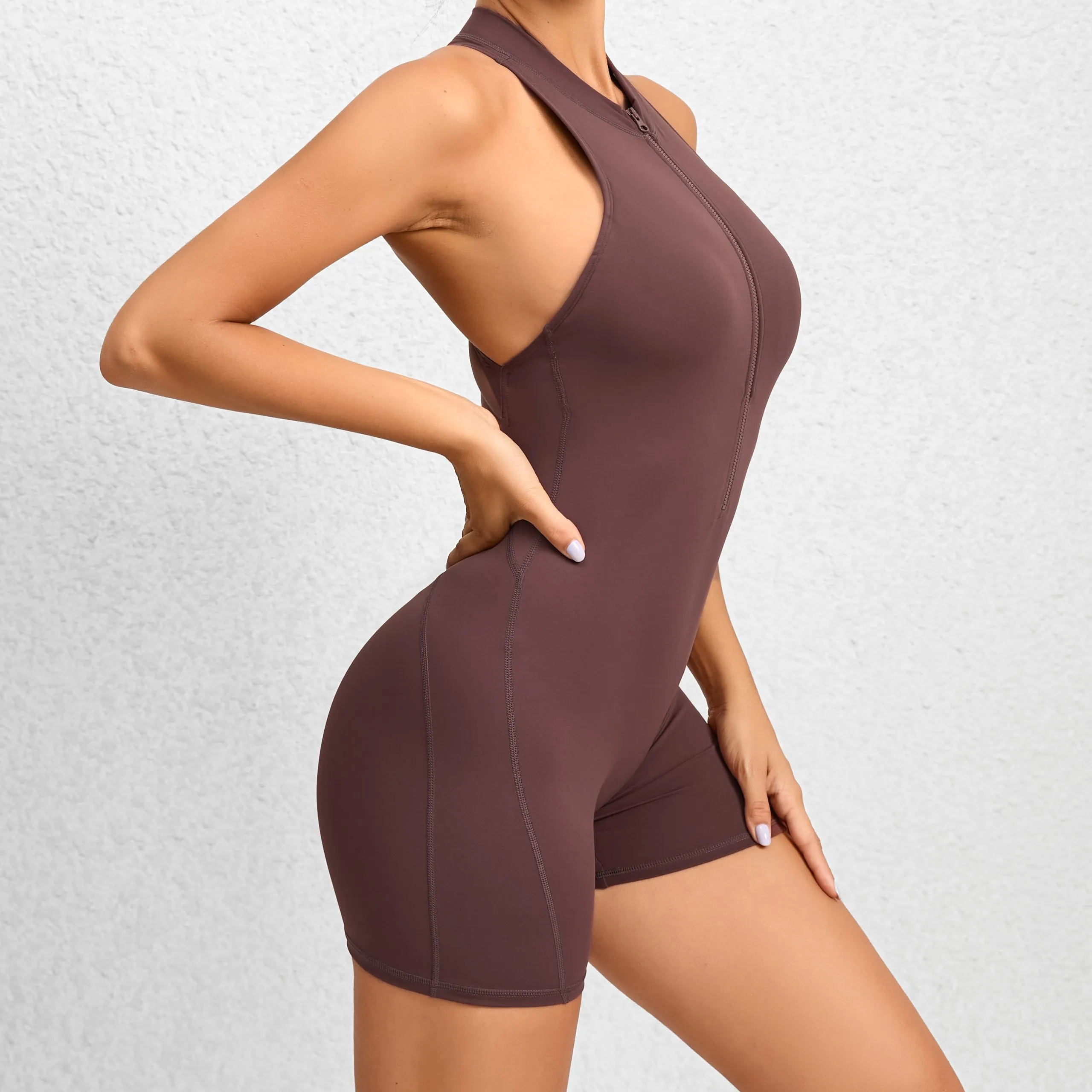 One Piece Backless Jumpsuit Shorts - Image 2