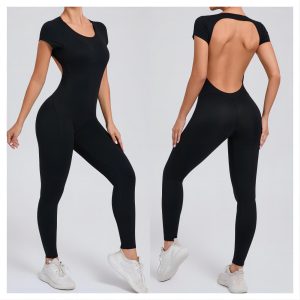 Short Sleeve Sexy Backless jumpsuits