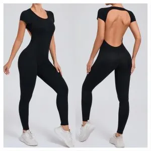 Short Sleeve Sexy Backless jumpsuits